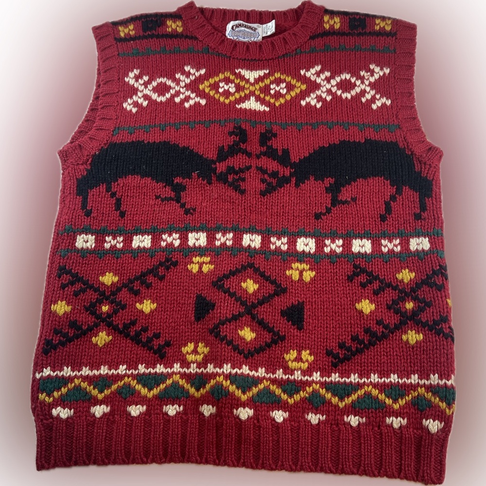 VTG Cambridge Dry Goods Wool Sweater Vest Size Large